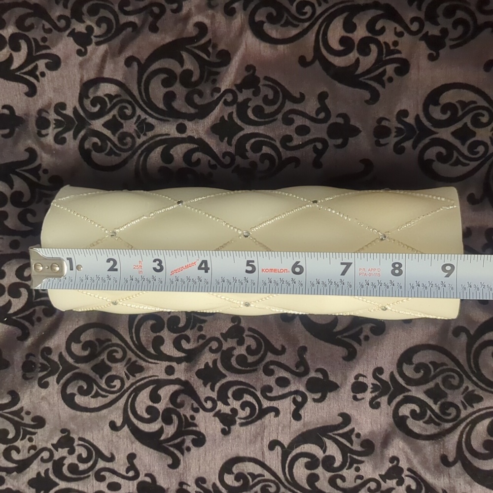 Large, Decorative, White Pillar Candle - partially used